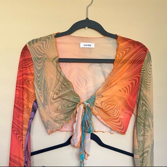 Dolls Kill Psychedelic 2-piece skirt outfit - Picture 5 of 6